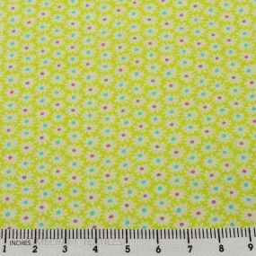 Lime Minimal Floral Cotton Print