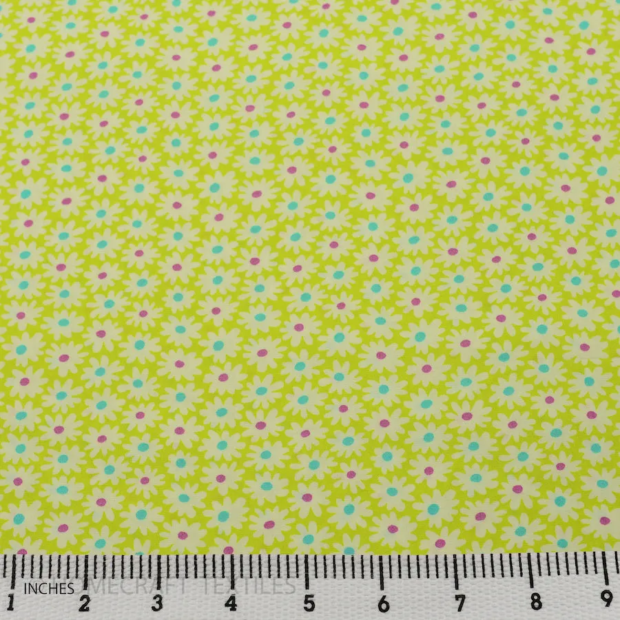 Lime Minimal Floral Cotton Print