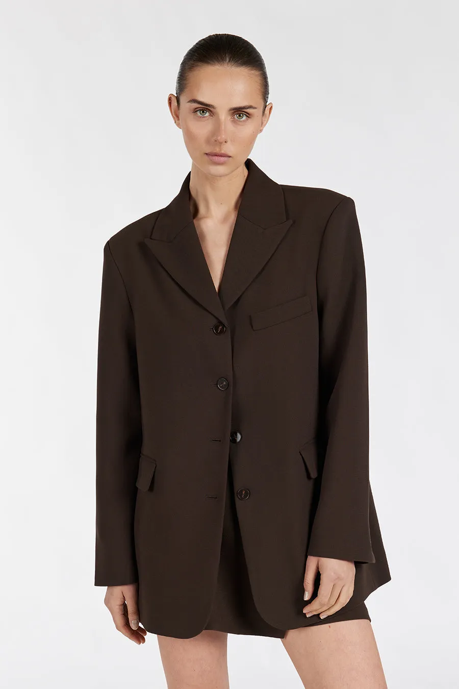 LIV BITTER CHOC BOYFRIEND BLAZER