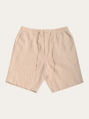 Loose striped shorts - Beige stripe