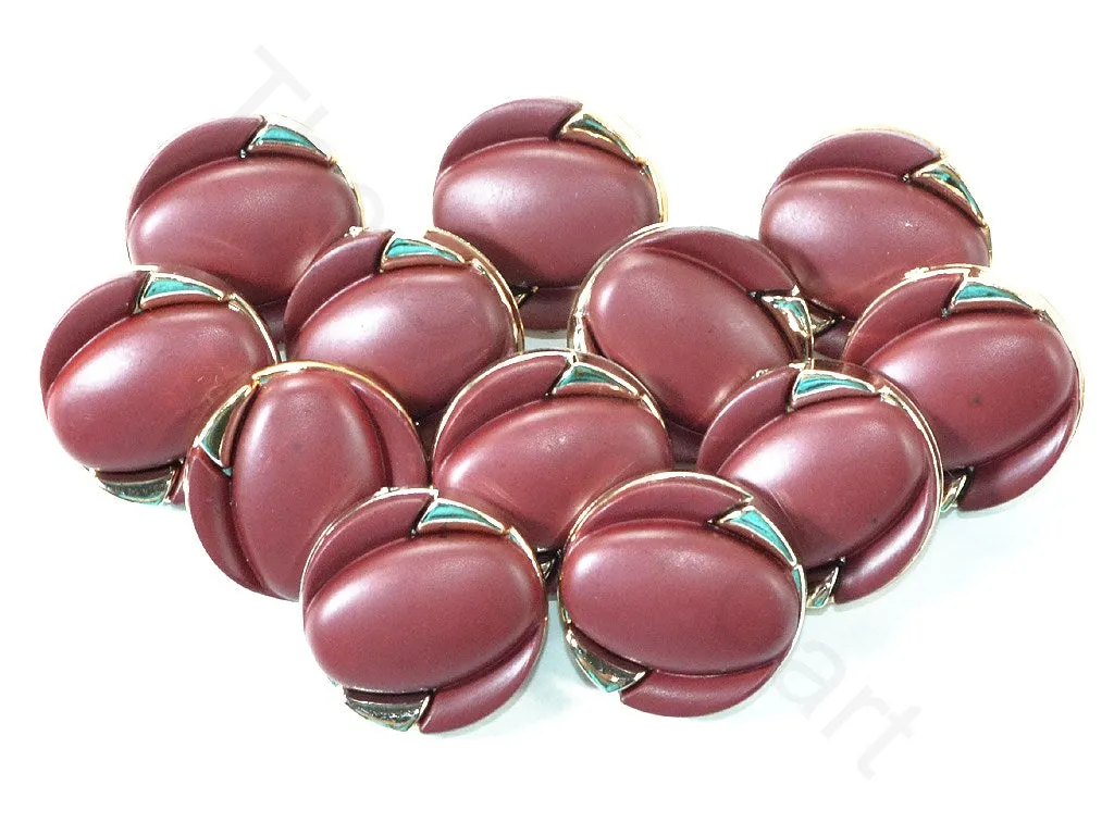 Maroon Plain Matte Acrylic Coat Buttons