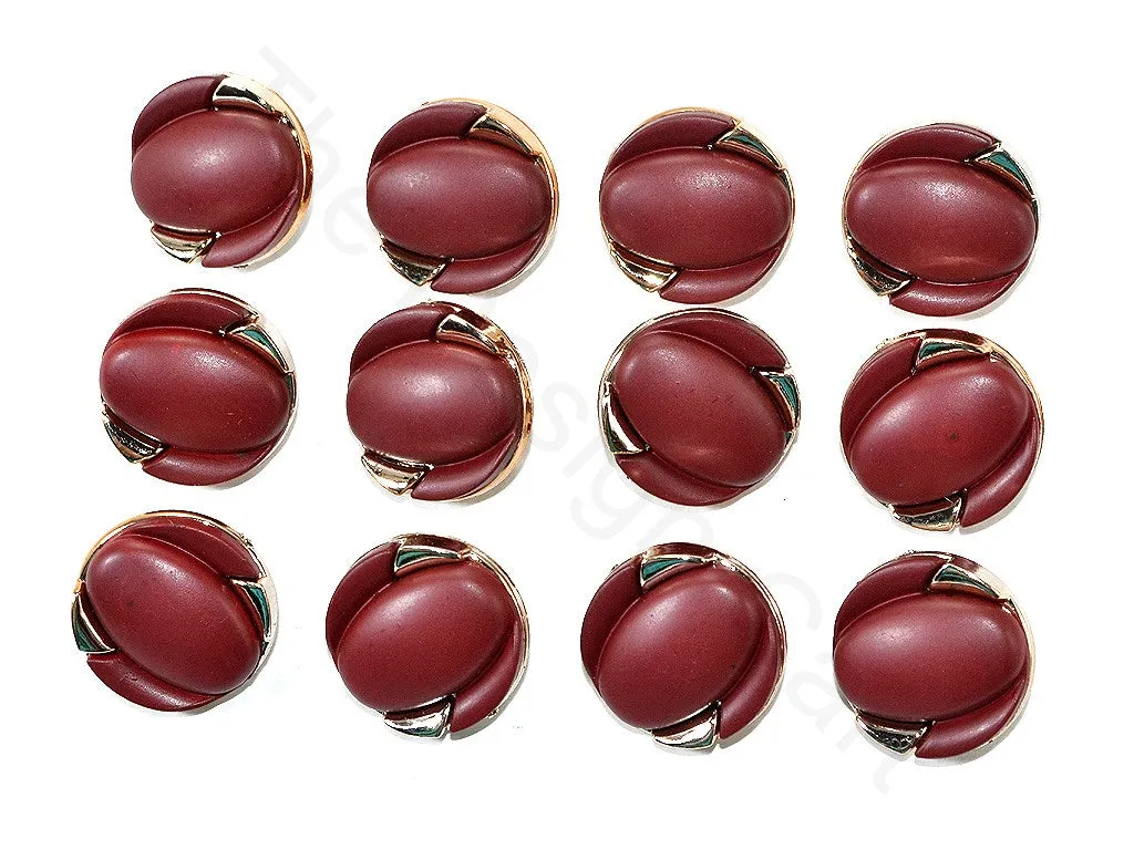 Maroon Plain Matte Acrylic Coat Buttons