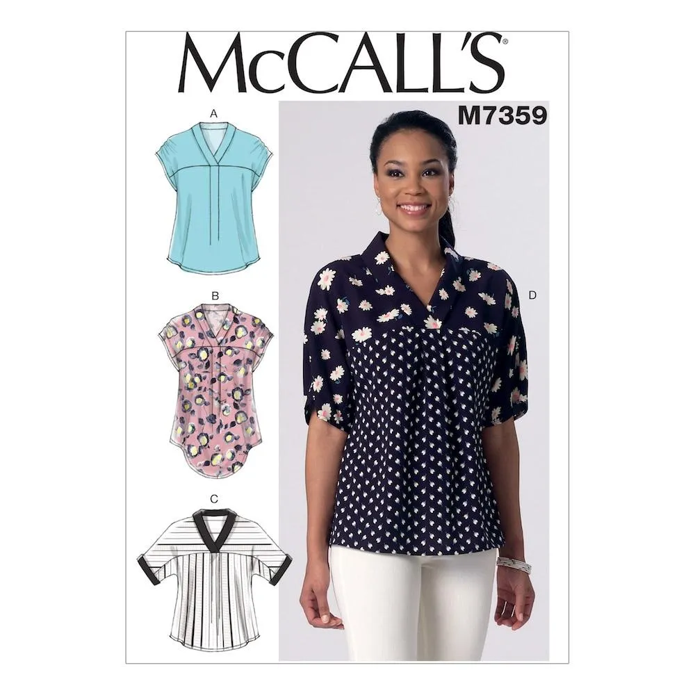 McCall's Pattern M7359 Misses' V-Neck Dolman Sleeve Tops