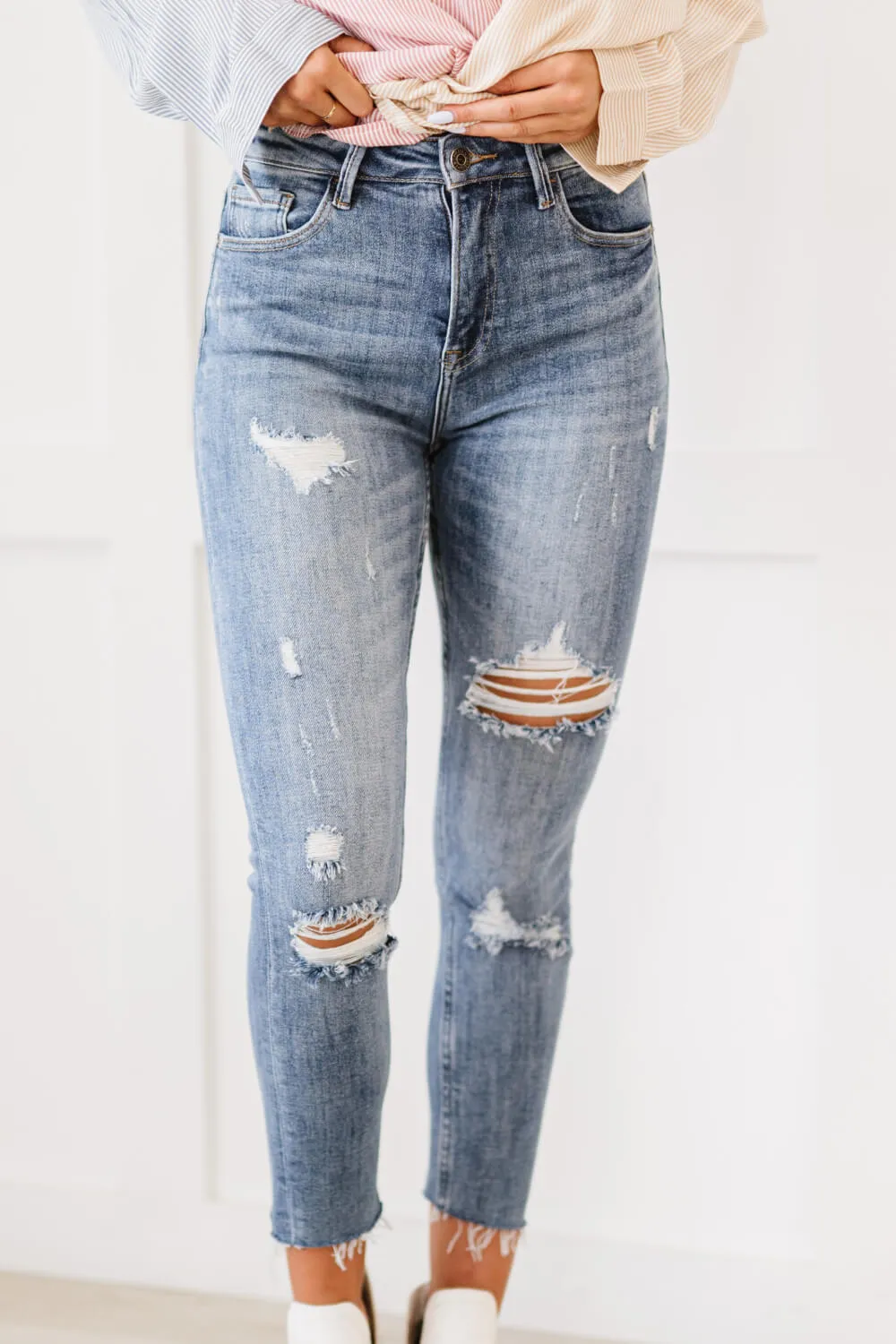 Melissa High Rise Distressed Skinny Jeans