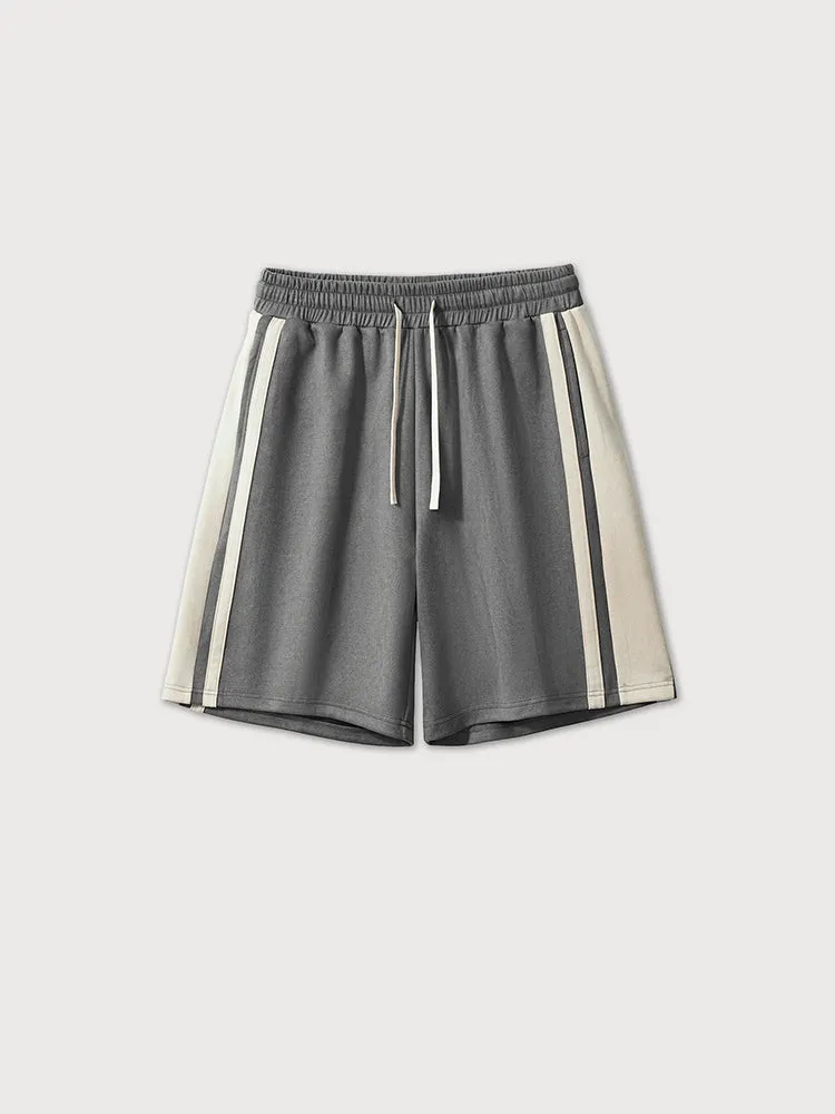 Men'S Loose Cropped Shorts With Stripes