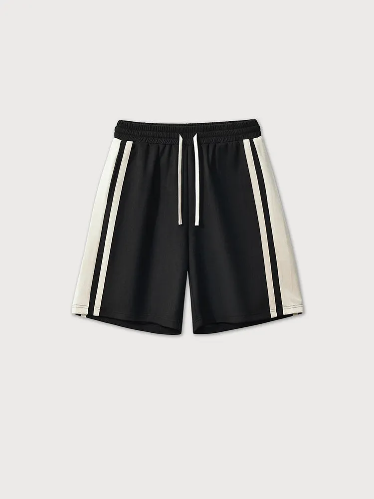 Men'S Loose Cropped Shorts With Stripes