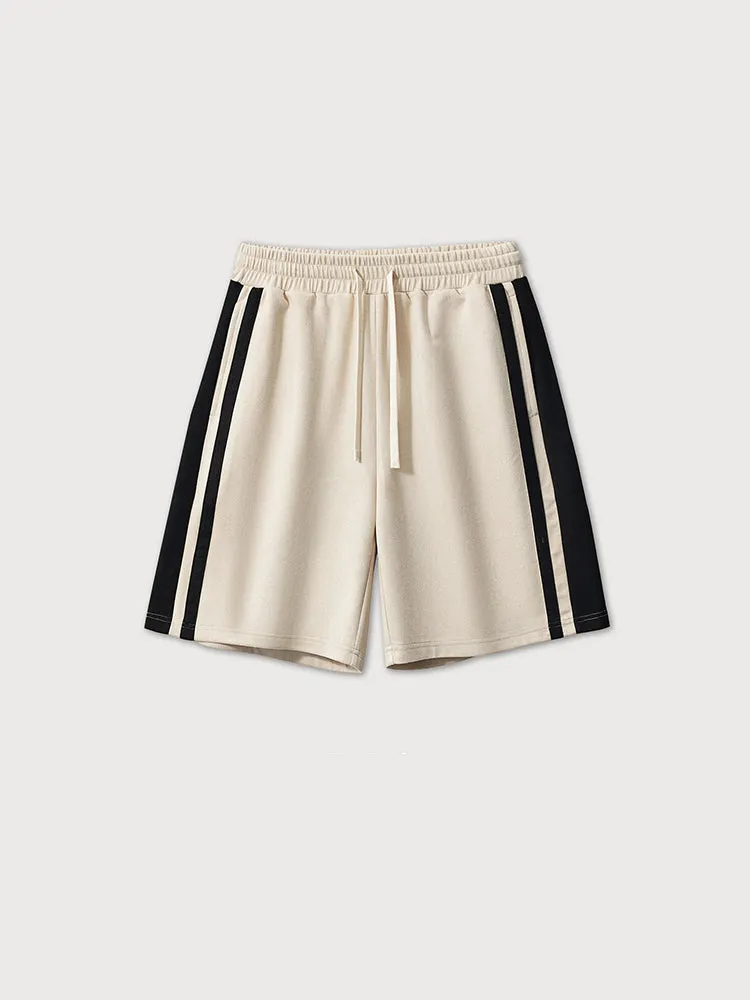 Men'S Loose Cropped Shorts With Stripes