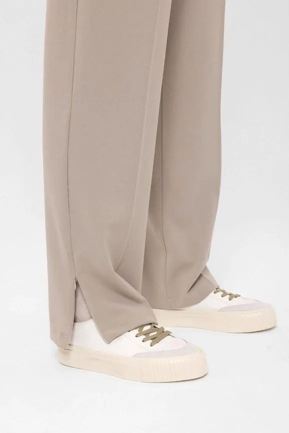 Men's Stone High Waist Zippered Trousers