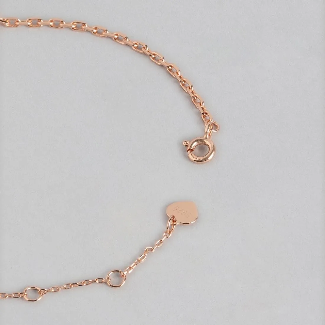 Minimal Heart 925 Rose Gold Bracelet