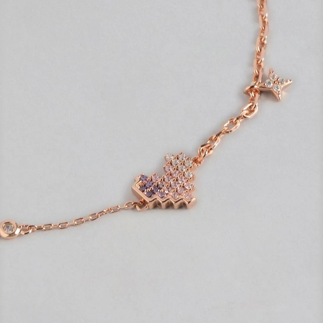 Minimal Heart 925 Rose Gold Bracelet