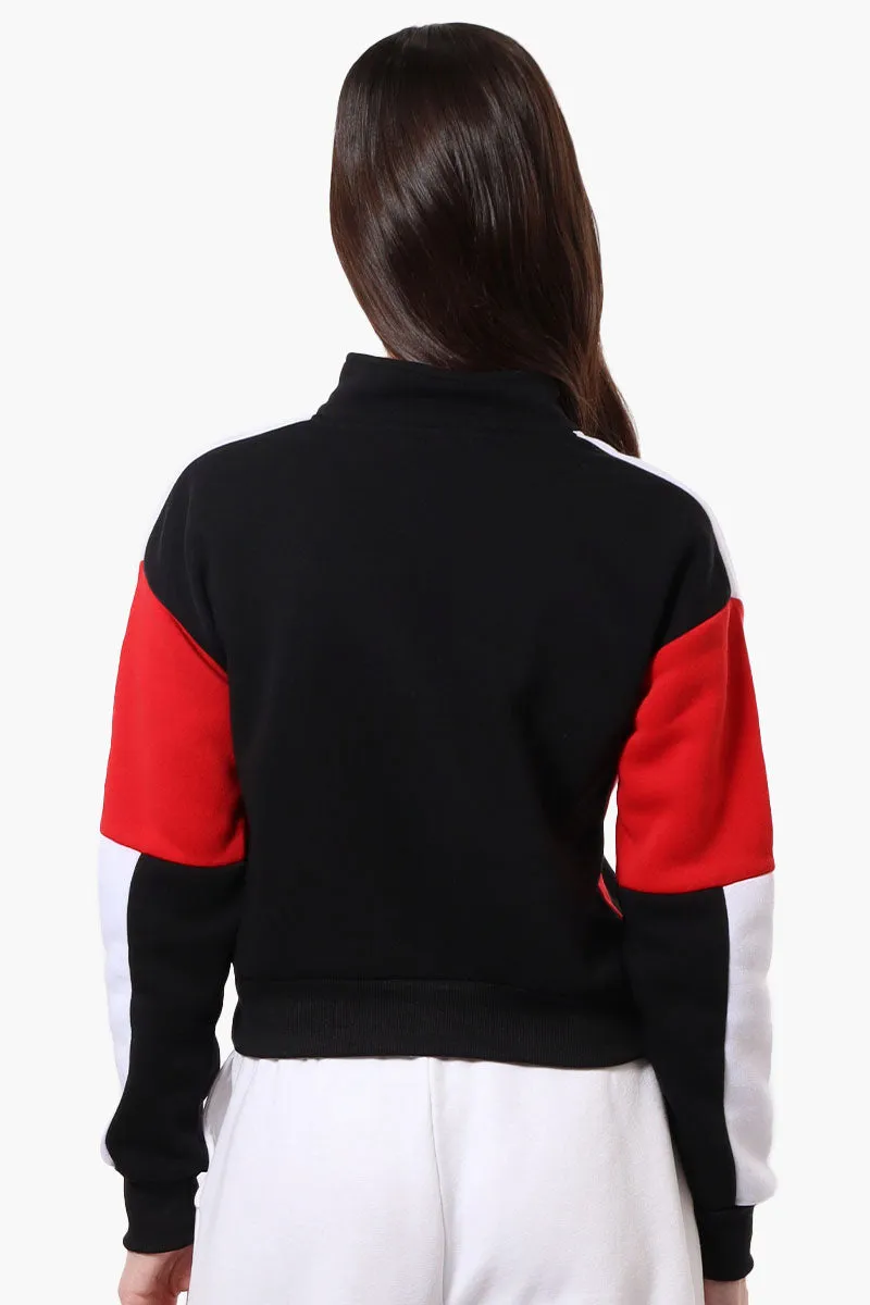 New Look Colour Block 1/4 Zip Sweatshirt - Black