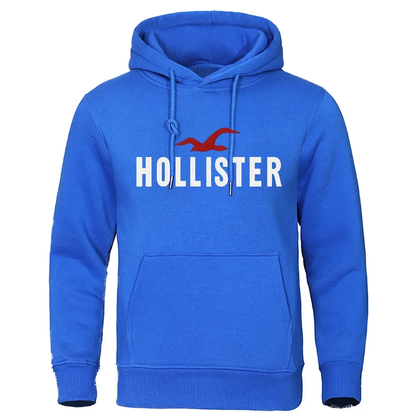 New trendy autumn and winter Hollister printed casual men's round neck hooded sweatshirt with pullover and hip-hop hoodie