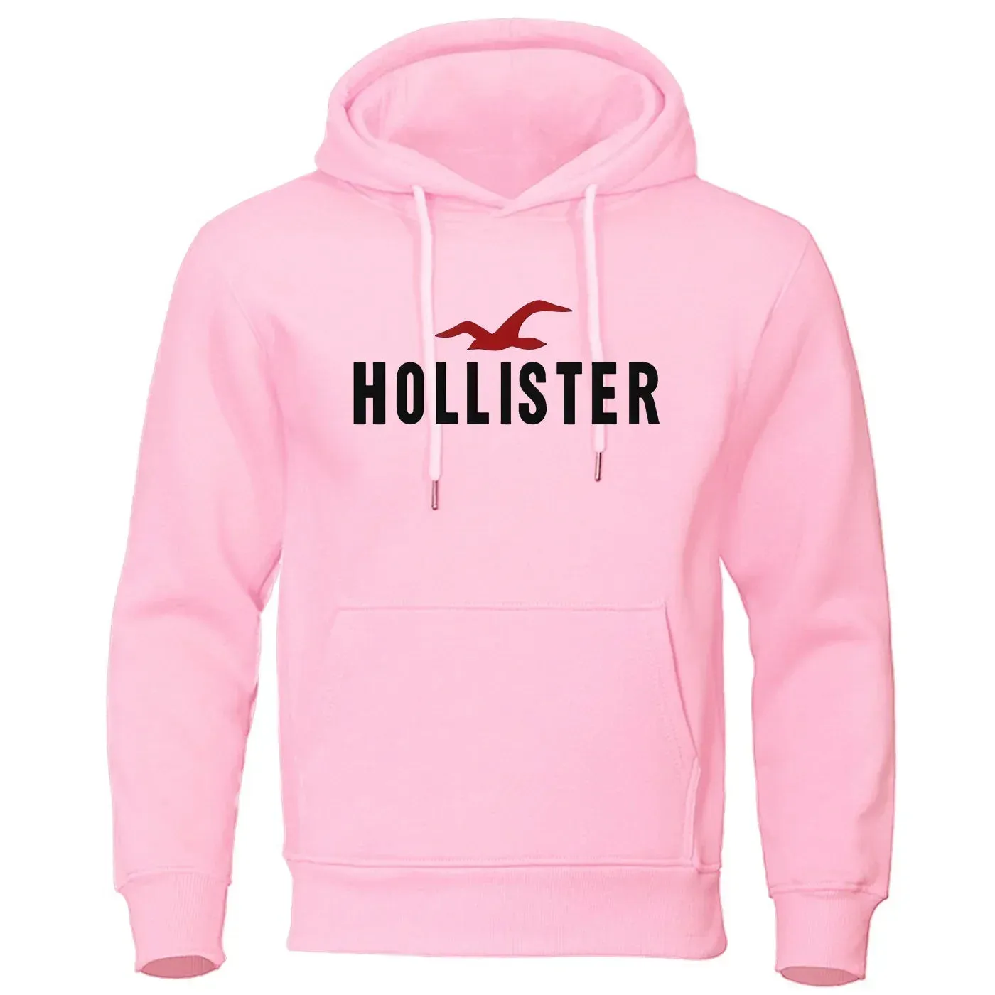 New trendy autumn and winter Hollister printed casual men's round neck hooded sweatshirt with pullover and hip-hop hoodie