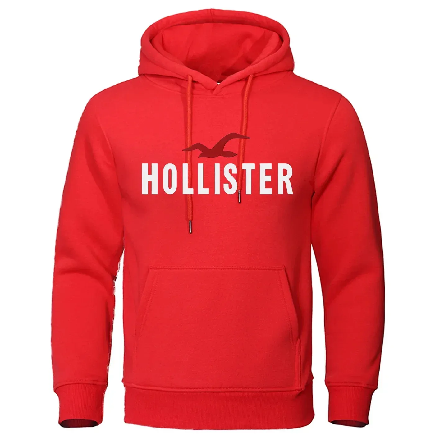 New trendy autumn and winter Hollister printed casual men's round neck hooded sweatshirt with pullover and hip-hop hoodie