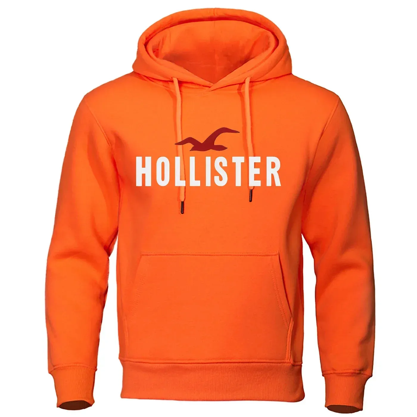 New trendy autumn and winter Hollister printed casual men's round neck hooded sweatshirt with pullover and hip-hop hoodie