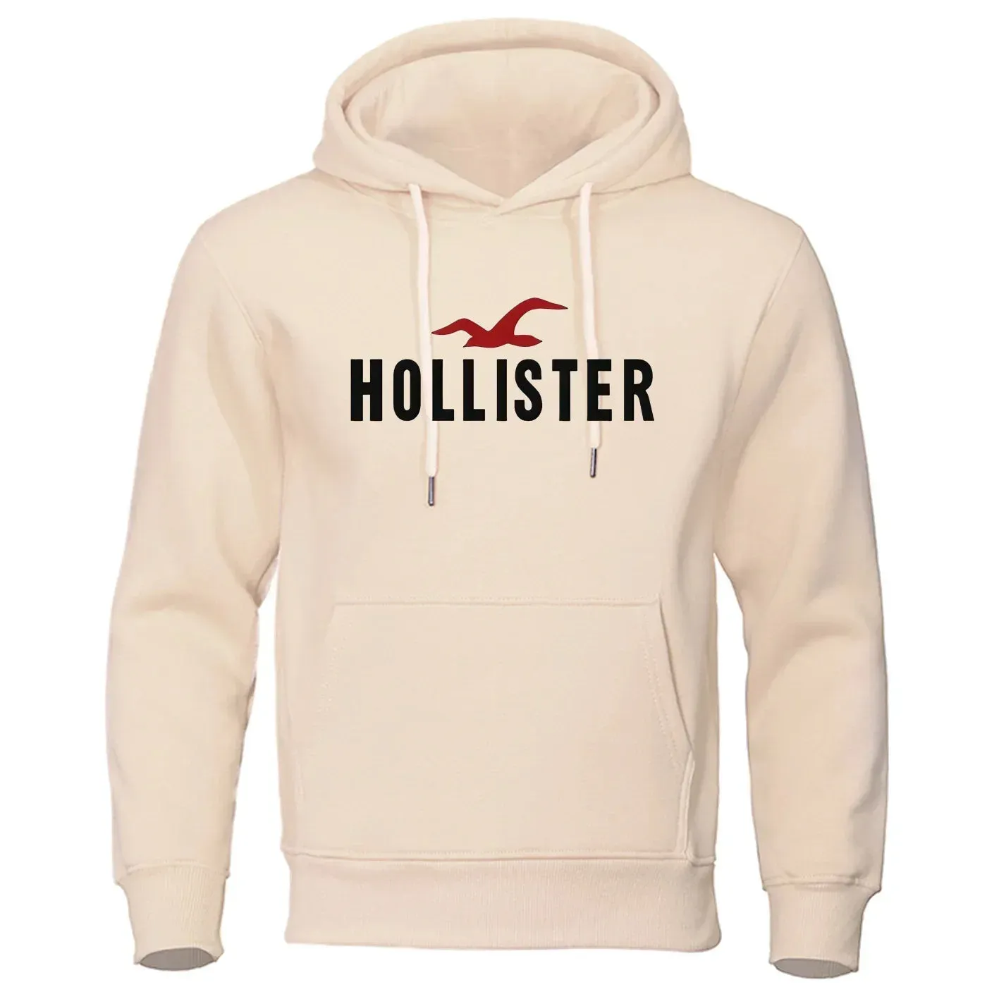 New trendy autumn and winter Hollister printed casual men's round neck hooded sweatshirt with pullover and hip-hop hoodie