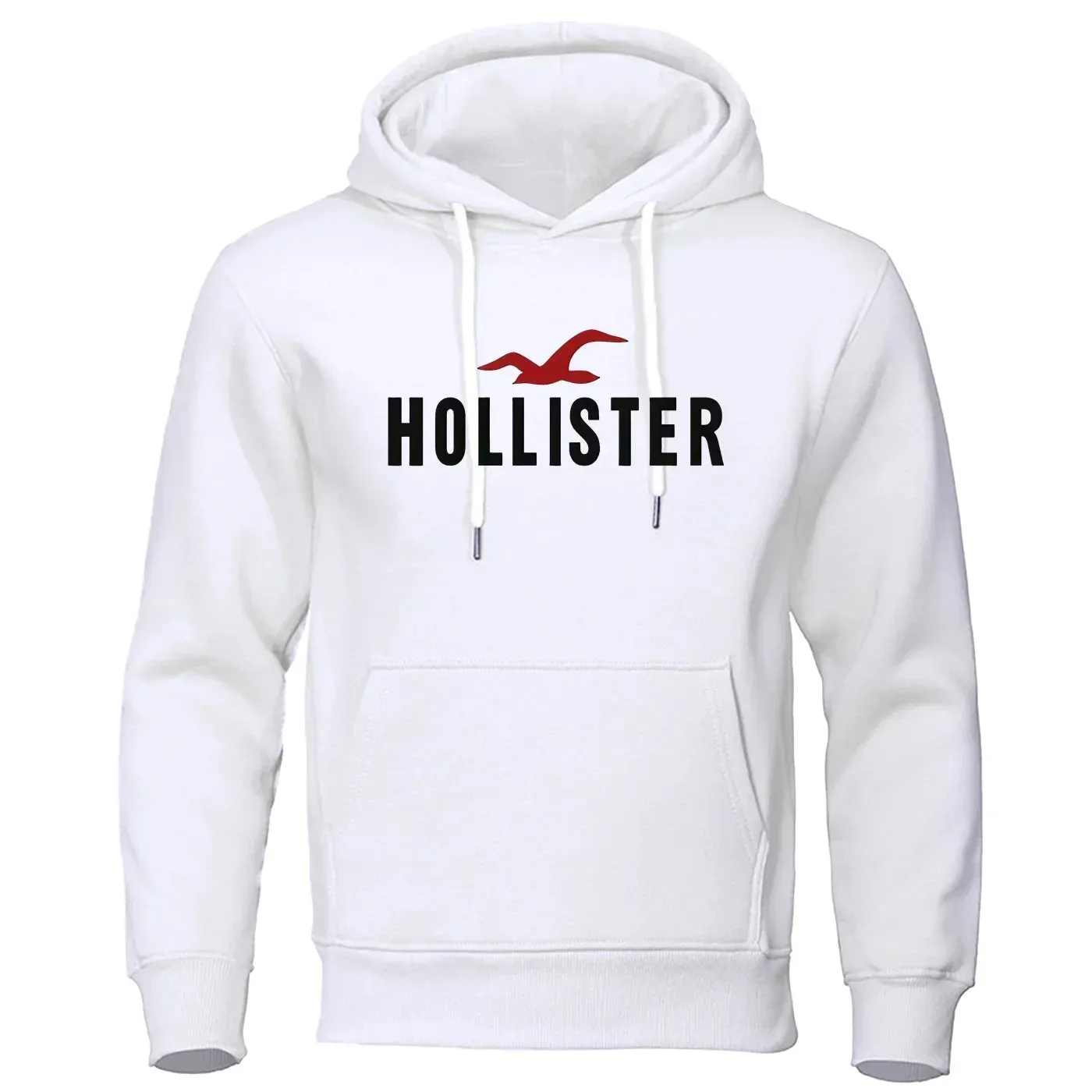 New trendy autumn and winter Hollister printed casual men's round neck hooded sweatshirt with pullover and hip-hop hoodie