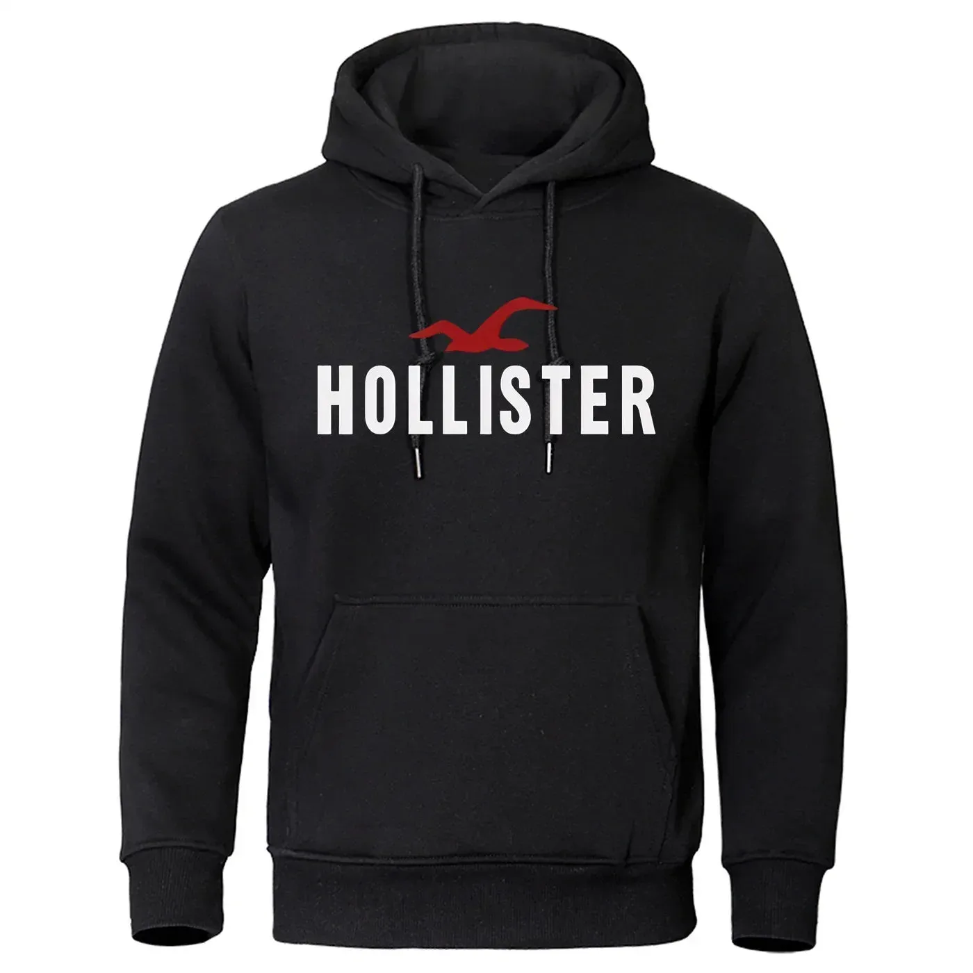 New trendy autumn and winter Hollister printed casual men's round neck hooded sweatshirt with pullover and hip-hop hoodie