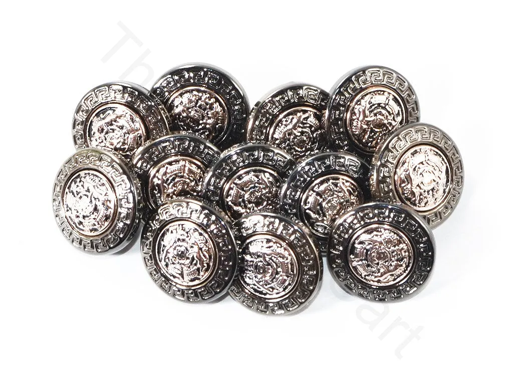 Oxidised Silver Rose Gold Coat Buttons