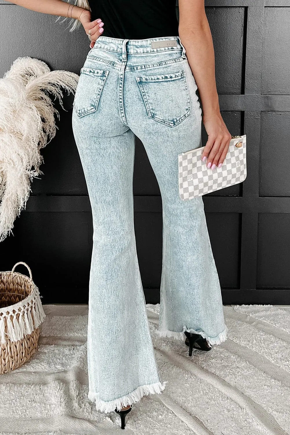 PC950 Distressed Acid Wash Flare Jeans