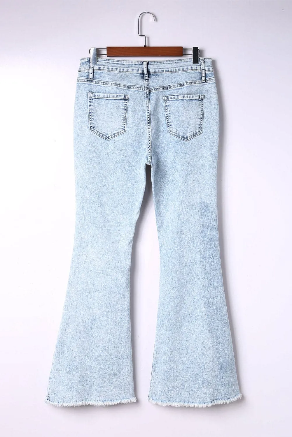 PC950 Distressed Acid Wash Flare Jeans