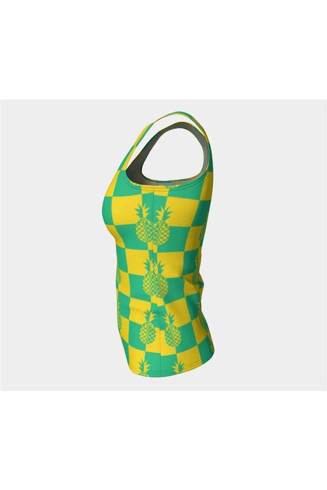 Pineapple Matrix Fitted Tank Top