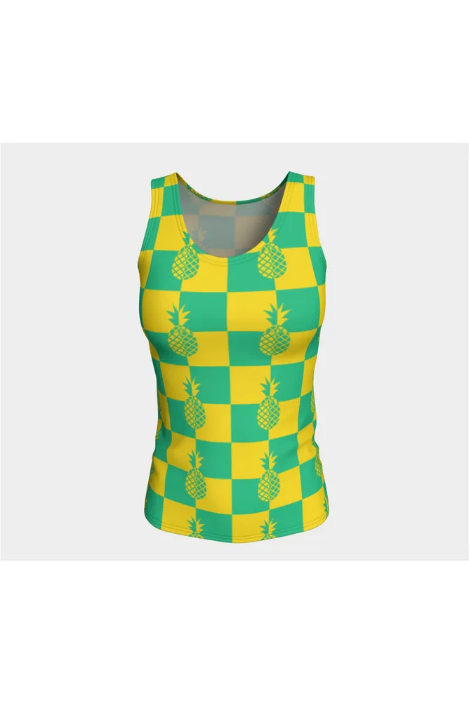 Pineapple Matrix Fitted Tank Top