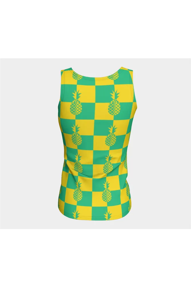 Pineapple Matrix Fitted Tank Top