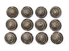 Rust Brown Sword Coat Buttons