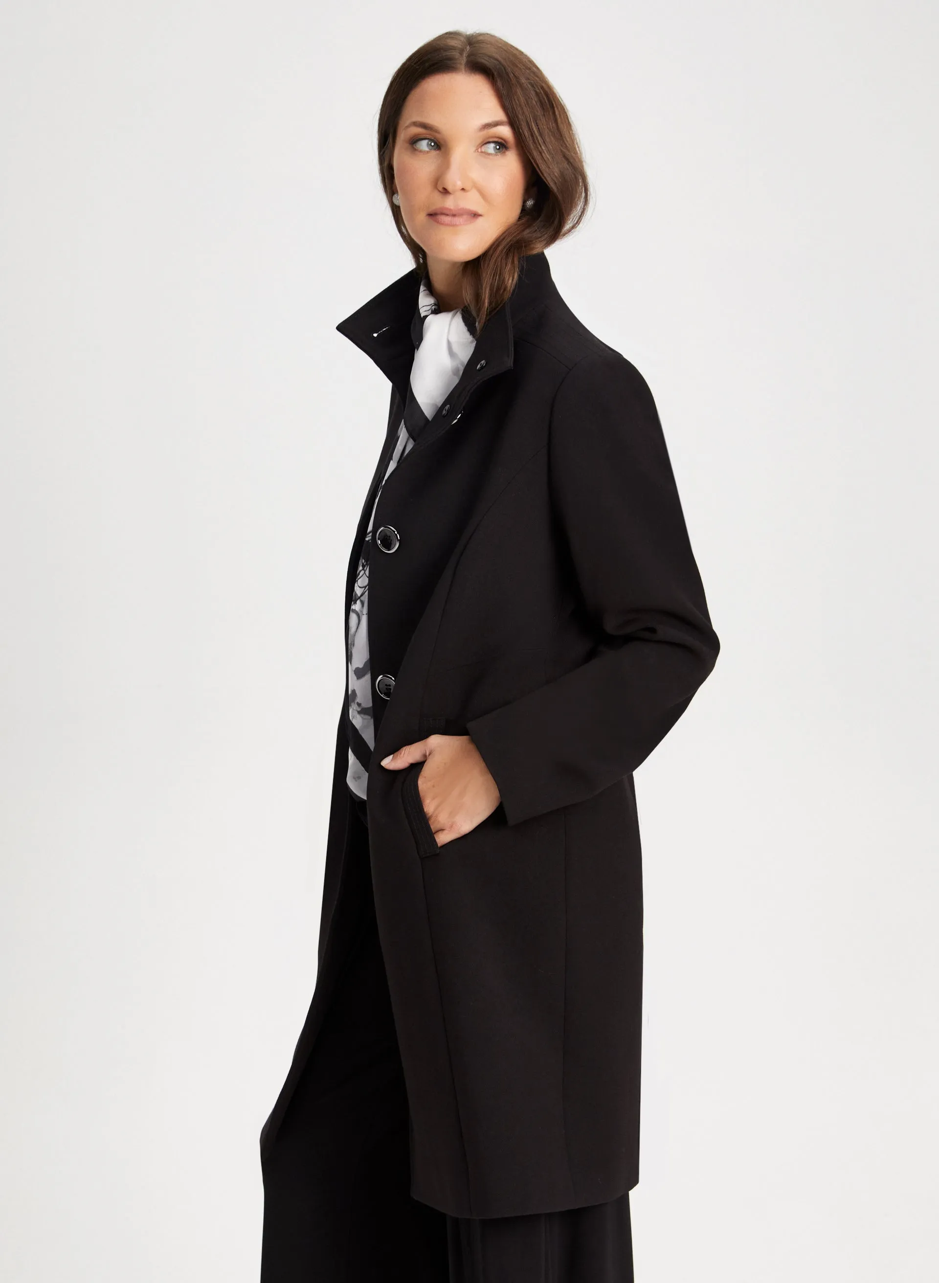 Structured Button Front Coat