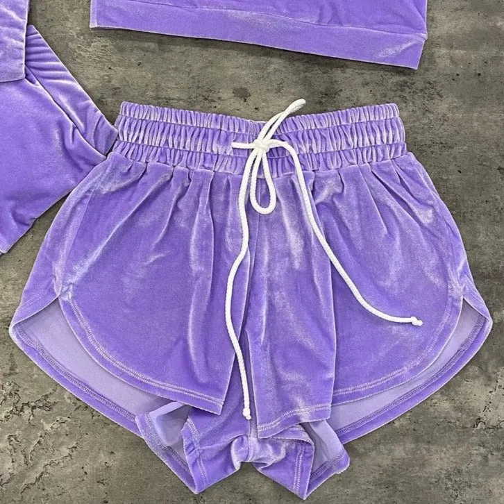 Twerk velvet loose shorts