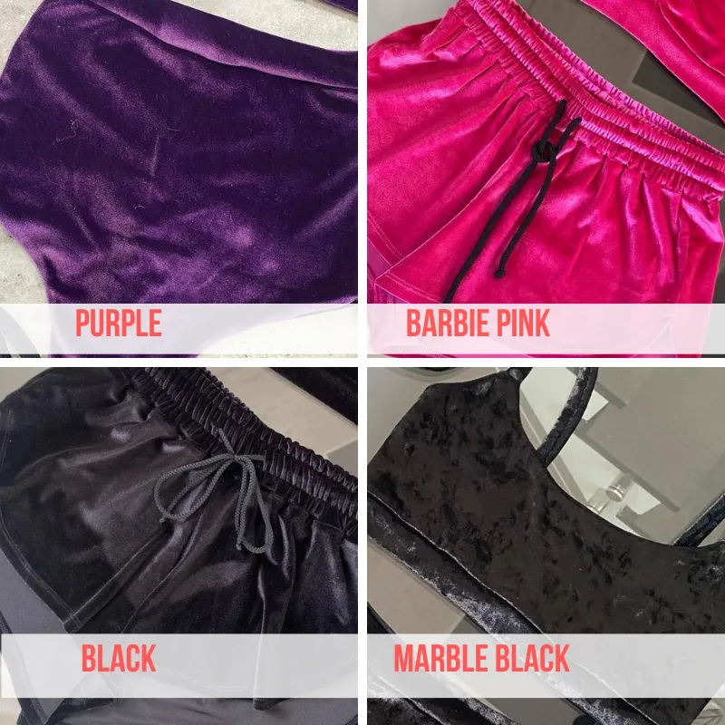 Twerk velvet loose shorts