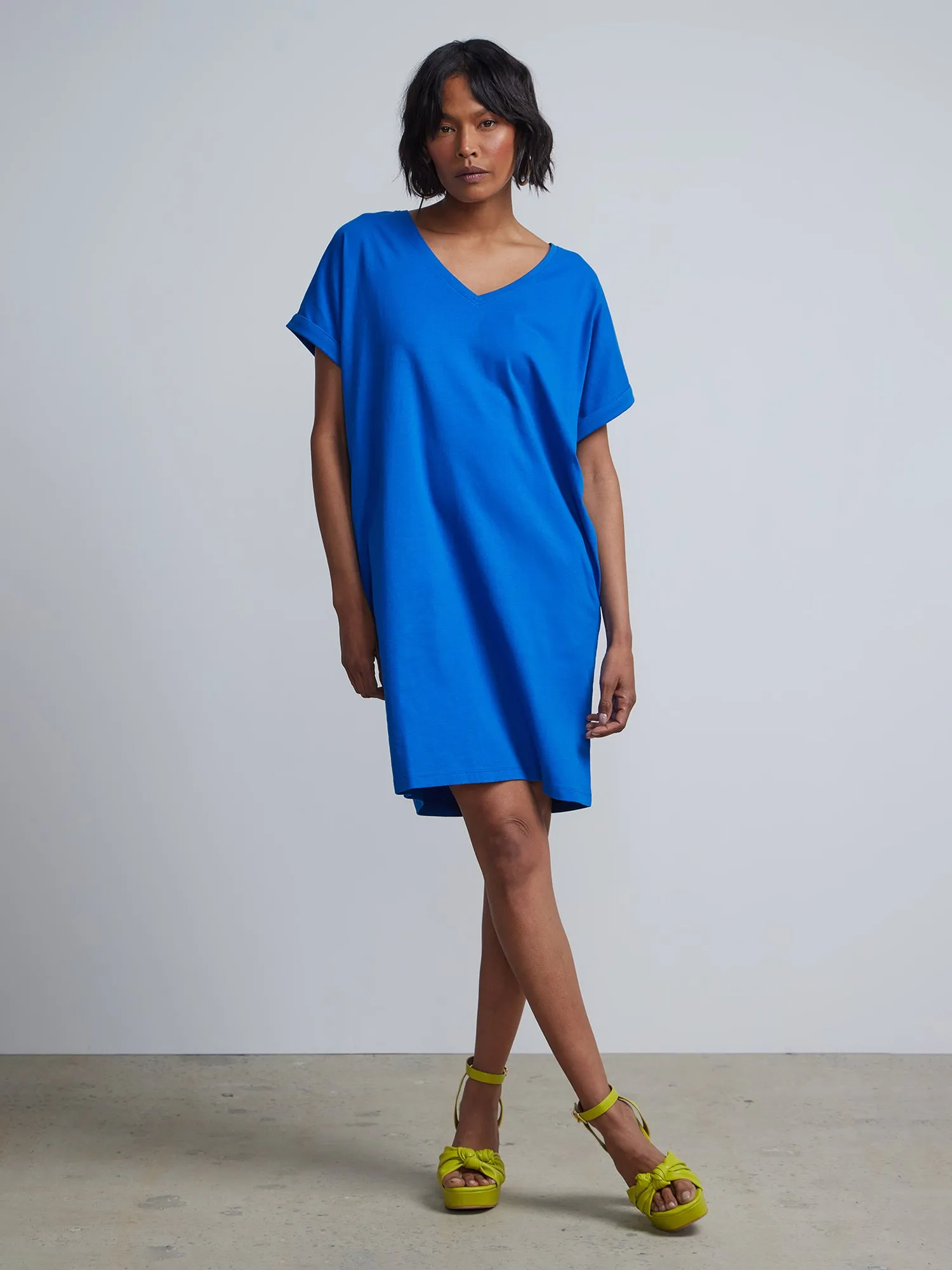 V-Neck T-shirt Shift Dress