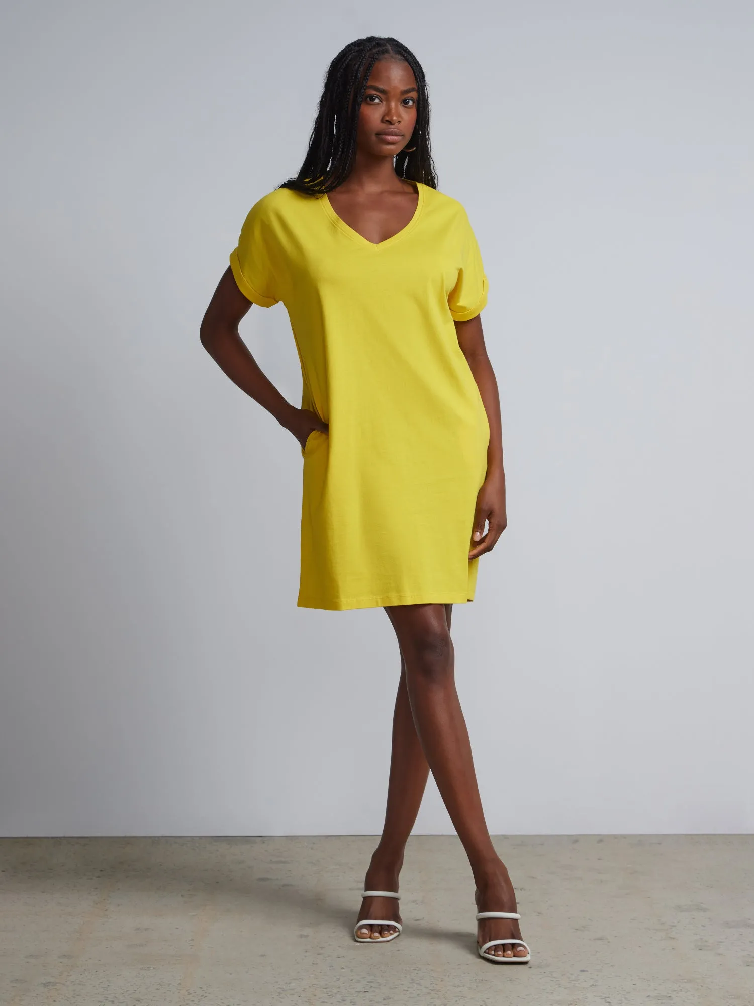 V-Neck T-shirt Shift Dress