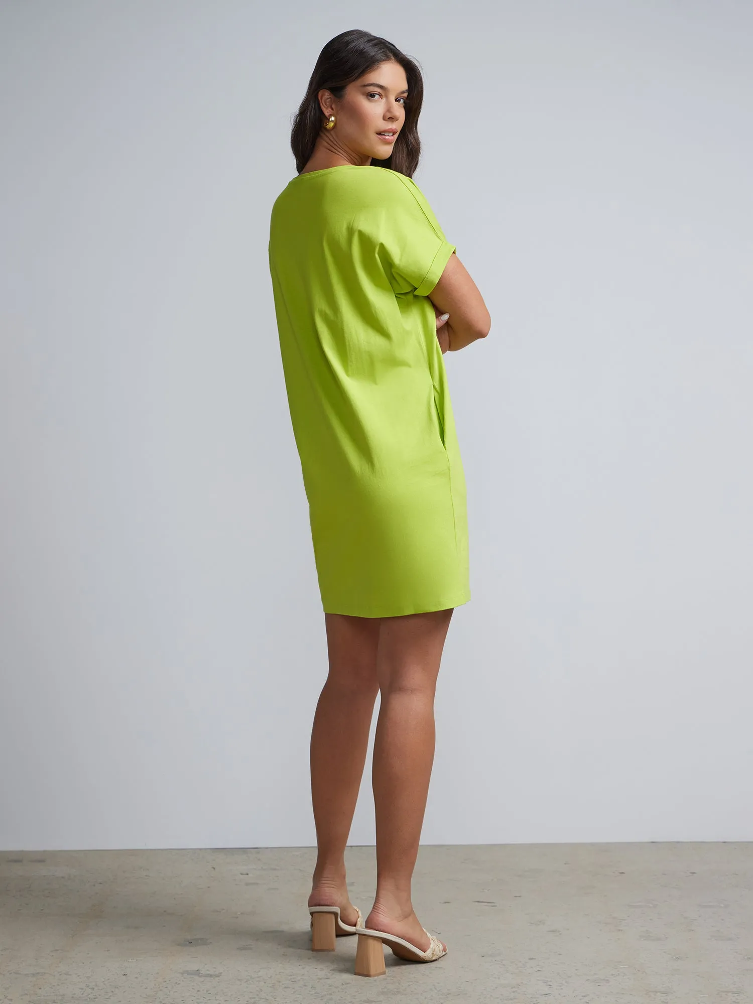 V-Neck T-shirt Shift Dress