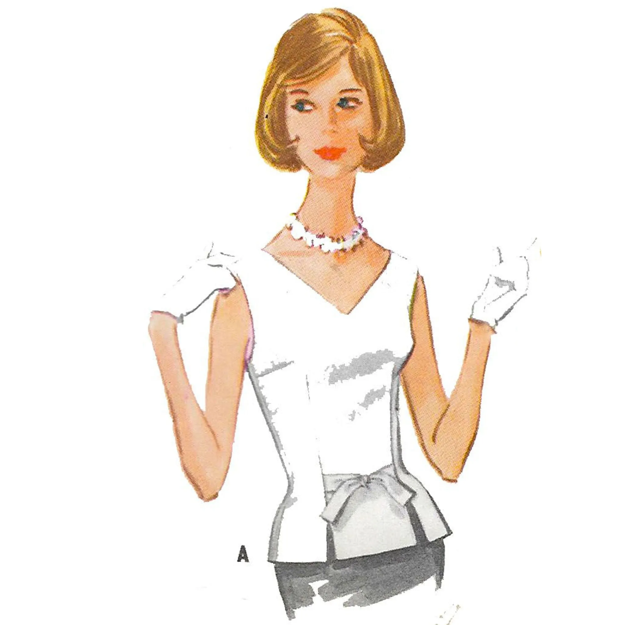 Vintage 1960s Pattern – Sleeveless Blouses, Tops - Four Styles - Bust 36" (91.4cm)